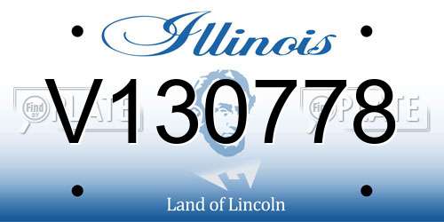 V130778 Illinois License Plate