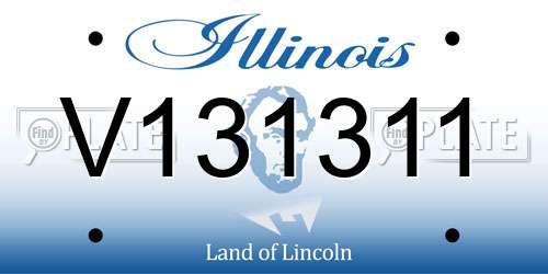 V131311 Illinois License Plate