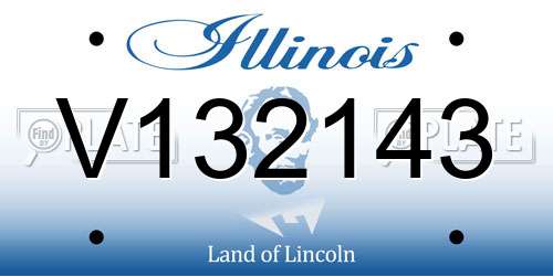 V132143 Illinois License Plate