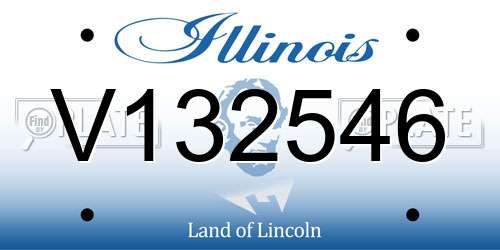 V132546 Illinois License Plate
