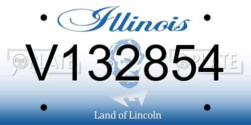 V132854 Illinois License Plate