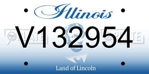 V132954 Illinois License Plate