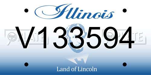 V133594 Illinois License Plate