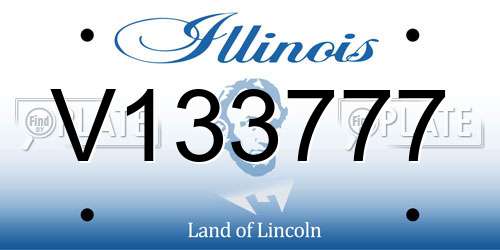 V133777 Illinois License Plate