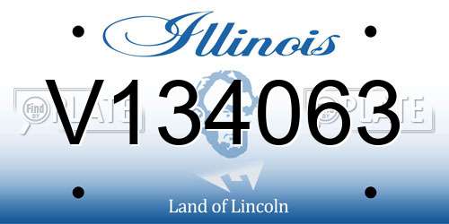 V134063 Illinois License Plate