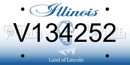 V134252 Illinois License Plate