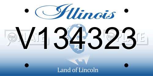 V134323 Illinois License Plate