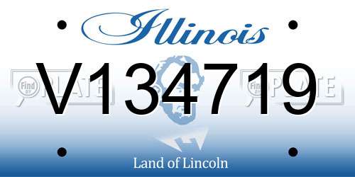 V134719 Illinois License Plate