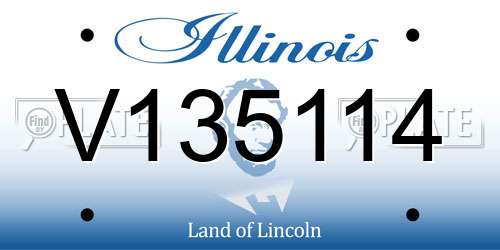 V135114 Illinois License Plate