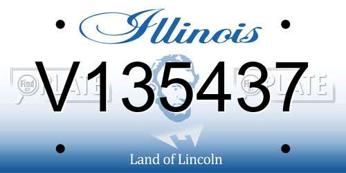 V135437 Illinois License Plate