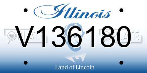 V136180 Illinois License Plate