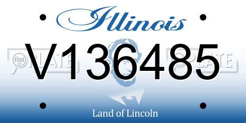 V136485 Illinois License Plate