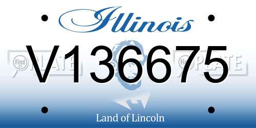 V136675 Illinois License Plate