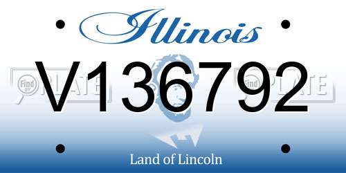 V136792 Illinois License Plate