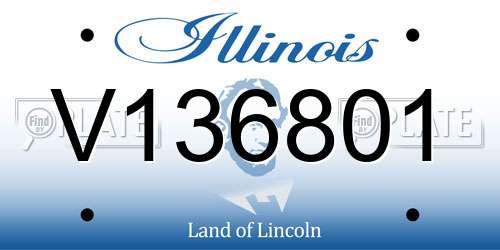 V136801 Illinois License Plate