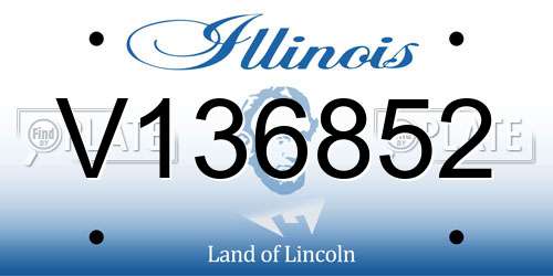 V136852 Illinois License Plate