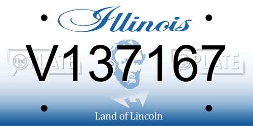 V137167 Illinois License Plate