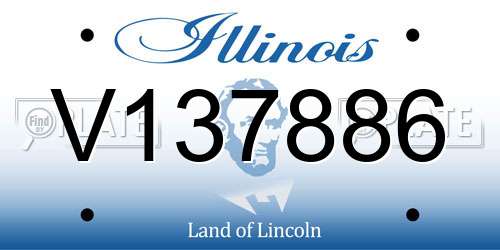 V137886 Illinois License Plate