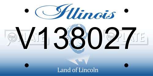 V138027 Illinois License Plate