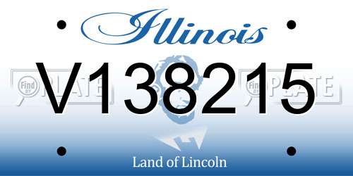 V138215 Illinois License Plate
