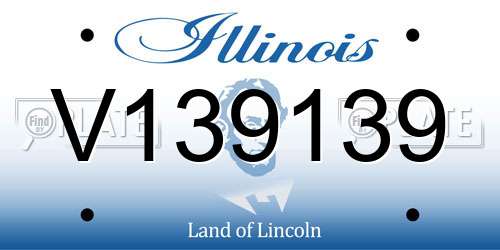 V139139 Illinois License Plate