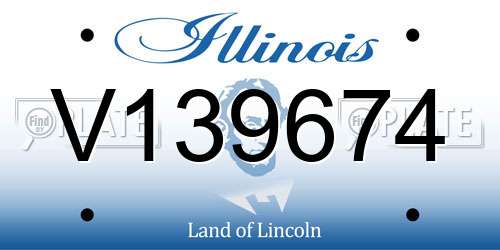 V139674 Illinois License Plate