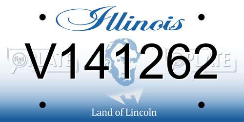 V141262 Illinois License Plate