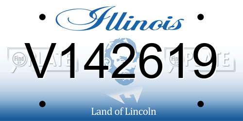 V142619 Illinois License Plate