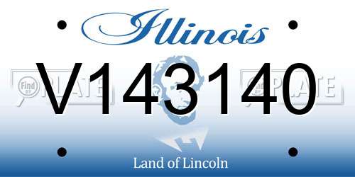 V143140 Illinois License Plate