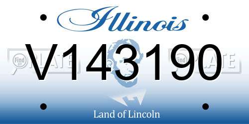 V143190 Illinois License Plate