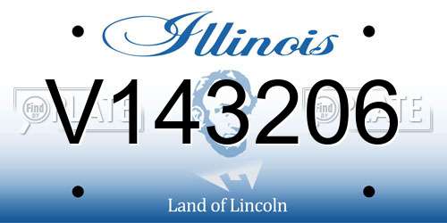 V143206 Illinois License Plate
