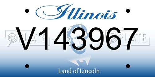 V143967 Illinois License Plate