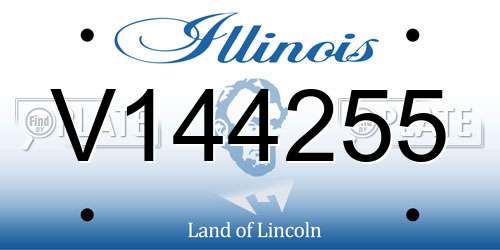 V144255 Illinois License Plate