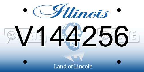 V144256 Illinois License Plate