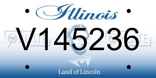 V145236 Illinois License Plate