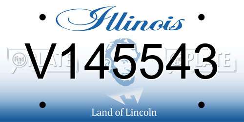 V145543 Illinois License Plate