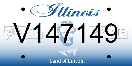 V147149 Illinois License Plate
