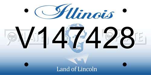 V147428 Illinois License Plate