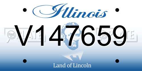 V147659 Illinois License Plate