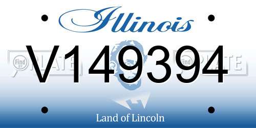 V149394 Illinois License Plate