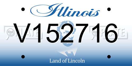 V152716 Illinois License Plate