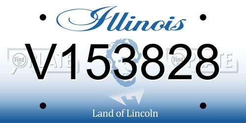 V153828 Illinois License Plate