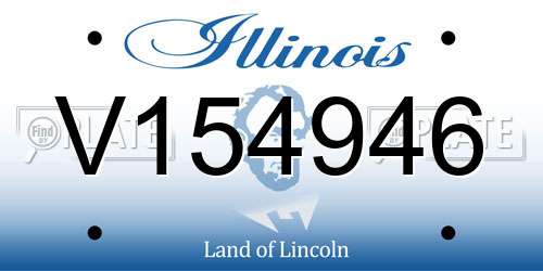 V154946 Illinois License Plate