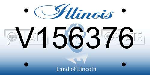 V156376 Illinois License Plate