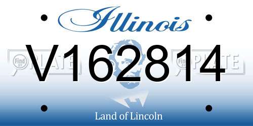 V162814 Illinois License Plate