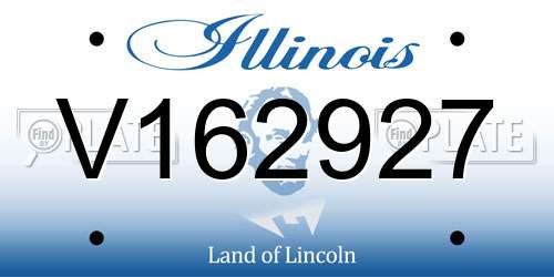 V162927 Illinois License Plate