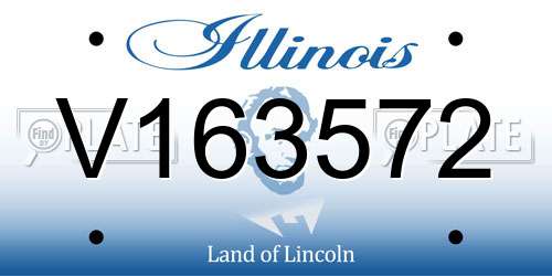 V163572 Illinois License Plate