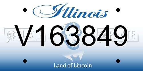 V163849 Illinois License Plate