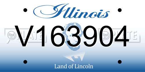V163904 Illinois License Plate