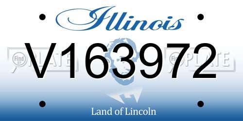V163972 Illinois License Plate